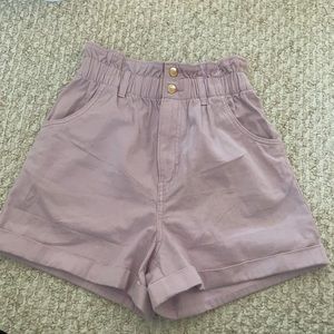 Purple high waisted shorts